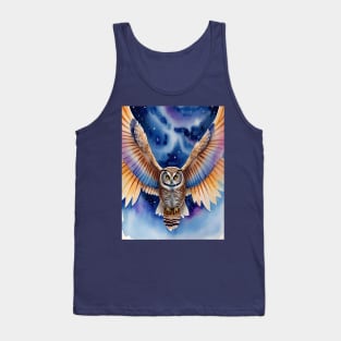 Watercolour Owl Art Tank Top